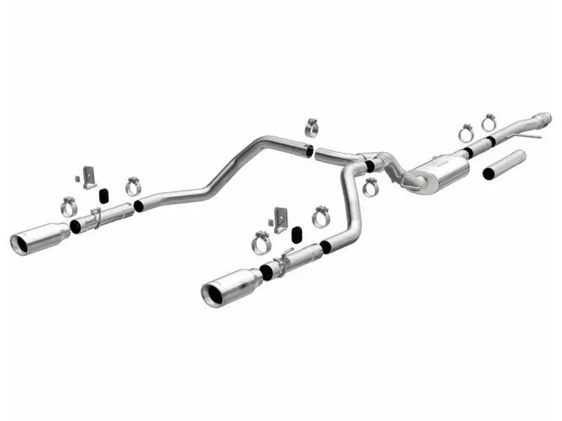 Magnaflow 3" Street Series Cat-Back Performance Exhaust System, Polished Tips, Dual Split Rear Exit :: 2019-2025 Silverado & GMC Sierra 1500 4.3L & 5.3L Holiday Sale