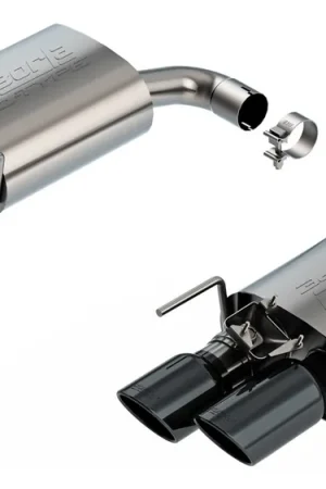 Borla 2.5" S-Type Axle-Back Exhaust System w/ 4" Dual Black Chrome Tips :: 2024-2026 Ford Mustang GT w/ Active Exhaust No Minimum Order