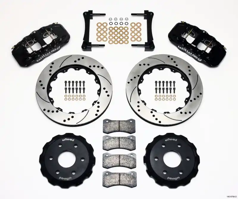 Same Day Shipping Wilwood AERO6 Front 14.25" Big Brake Kit w/ Drilled & Slotted Rotors & 6 Piston Black Calipers :: 2014-2018 Silverado & GMC Sierra 1500