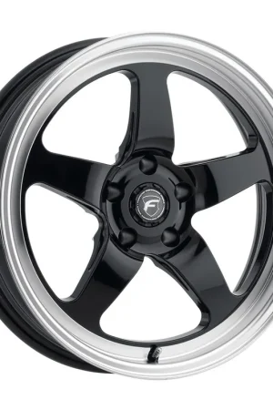 Forgestar D5 Drag Front Wheel, 17x7, Gloss Black Machined :: 2015-2025 Ford Mustang Wholesale