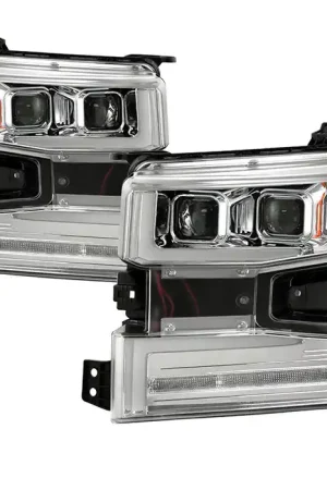 Spyder Signature Series Projector Headlights w/ Sequential LED Turn Signals, Chrome :: 2019-2021 Silverado 1500 Cheap