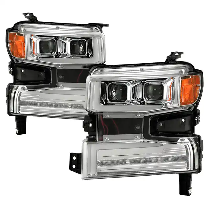 Spyder Signature Series Projector Headlights w/ Sequential LED Turn Signals, Chrome :: 2019-2021 Silverado 1500 Cheap