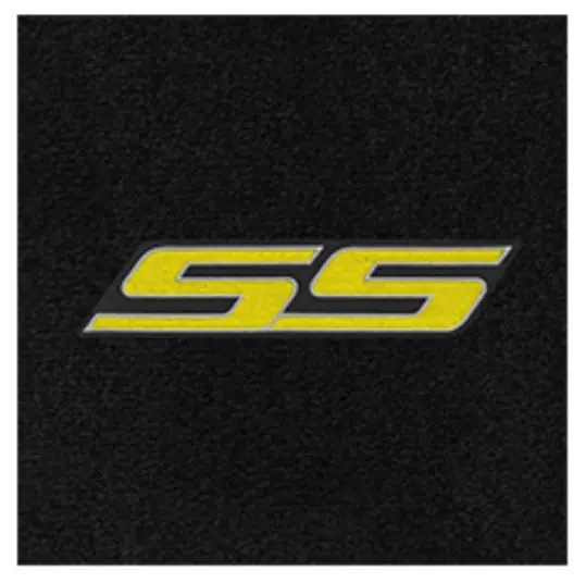 Luxury Lloyd 4pc Ultimat Front Floor Mats, Black Mats w/ Yellow SS Logo :: 2010-2015 Camaro