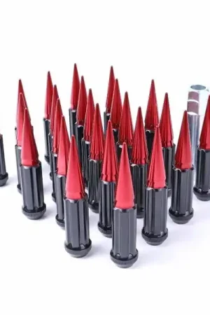 Popular Gorilla Spike Lug Nuts, 14mm x 1.5, Red Spike :: 2014-2025 Silverado & GMC Sierra 1500
