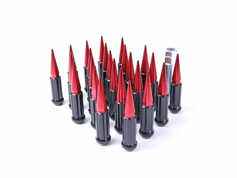 Popular Gorilla Spike Lug Nuts, 14mm x 1.5, Red Spike :: 2014-2025 Silverado & GMC Sierra 1500