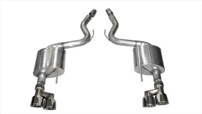 Corsa 3" Sport Axle-Back Exhaust w/ 4" Quad Polished Tips :: 2015-2017 Ford Mustang GT w/ Premium Package Next Day Delivery