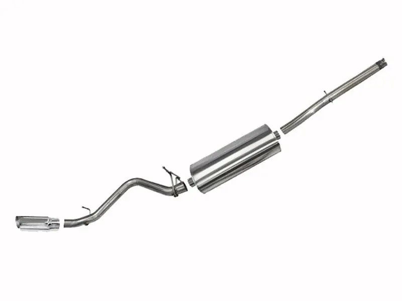 Corsa Sport 3" Cat-Back Exhaust System w/Single Side Exit, 4" Polished Pro Series Tip :: 2014-2018 Silverado & GMC Sierra 1500 5.3L 133 WB Direct From Factory