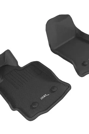 Super Sale 3D MAXpider Kagu All-Weather Floor Liners, Front, Black :: 2014-2019 C7 Corvette w/ Automatic Trans