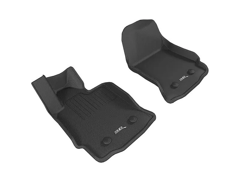 Super Sale 3D MAXpider Kagu All-Weather Floor Liners, Front, Black :: 2014-2019 C7 Corvette w/ Automatic Trans