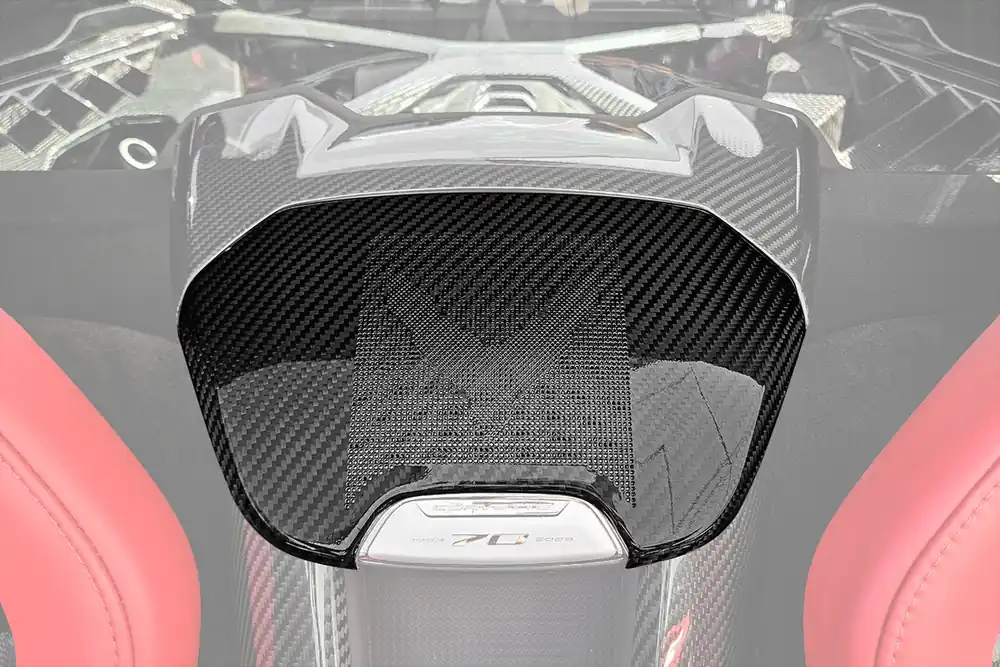 C8 Corvette Upper Waterfall Speaker Trim Cover w/ Logo, Carbon Fiber :: 2020-2025 C8 Corvette Last Chance