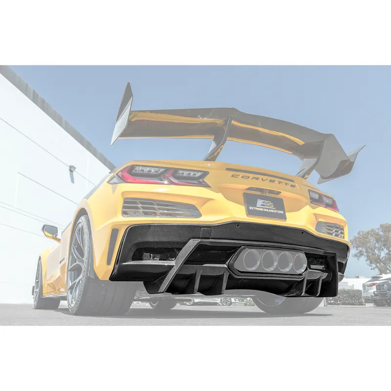 C8 Corvette Finned Rear Bumper Diffuser, Carbon Fiber :: 2023-2026 Corvette Z06 Cheap