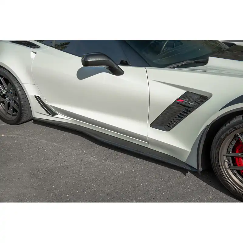 C7 Corvette Z07-Style Side Skirts, Hydro Dipped Carbon Fiber :: 2014-2019 C7 Corvette Non-ZR1 Factory Price