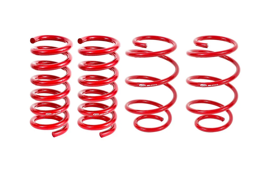 Authentic BMR 1.25" Front & .5" Rear Lowering Springs, Performance Version :: 2015-2026 Ford Mustang w/o Magneride