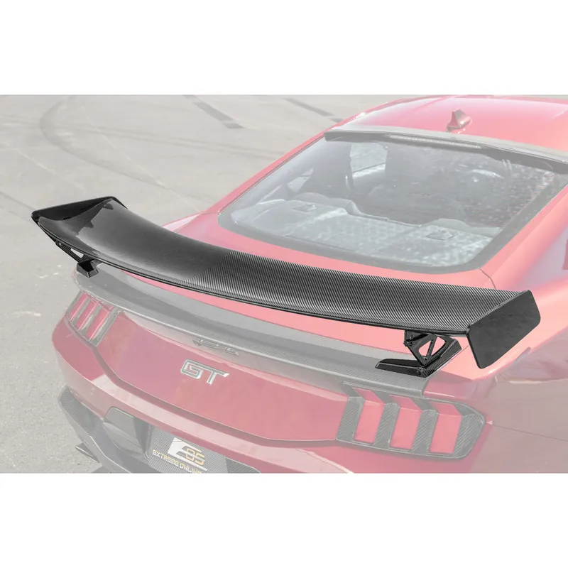 S650 Mustang GT500-Style Rear High Wing Spoiler, Carbon Fiber :: 2024-2026 Ford Mustang Genuine