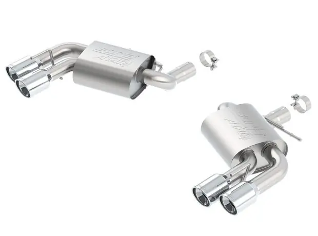 Borla 2.75" ATAK Axle-Back Exhaust System w/ 4" Quad Polished Tips :: 2016-2024 Camaro SS & ZL1 Free Returns