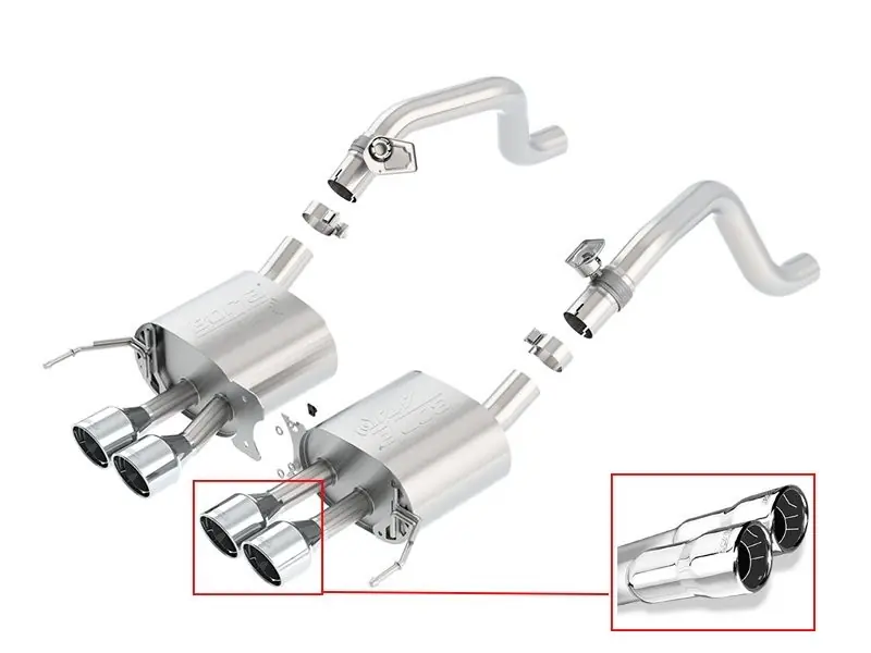 Borla 2.75" ATAK Axle-Back Exhaust System w/ 4.25" Quad Polished Tips :: 2014-2019 C7 Corvette w/ AFM, w/o NPP Valves Grab Now