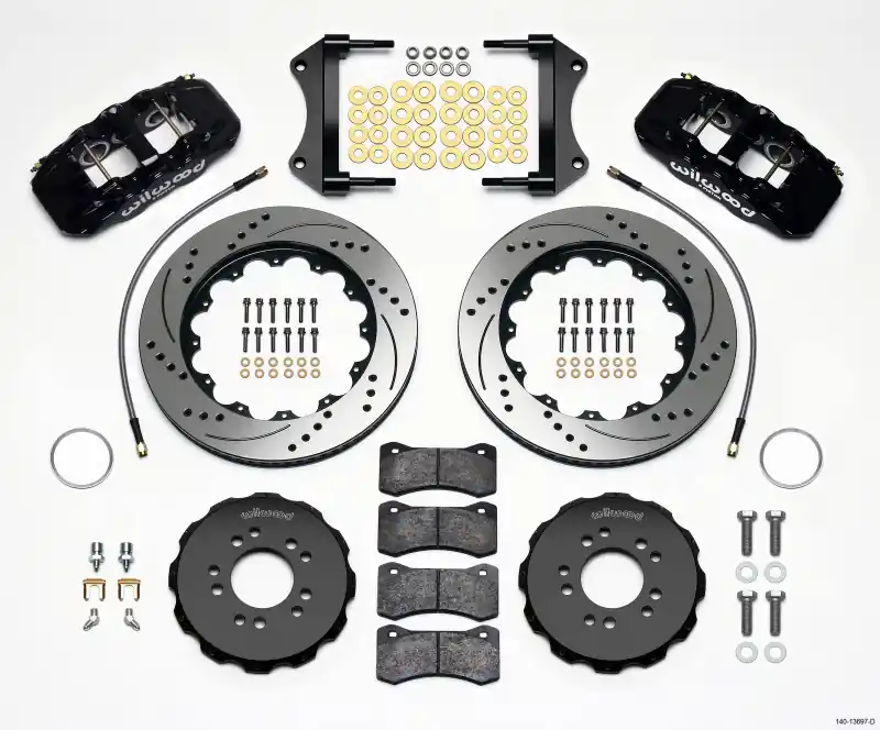 Budget Wilwood AERO6 Front 14.25" Big Brake Kit w/ Drilled & Slotted Rotors & 6 Piston Black Calipers :: 2014-2019 Corvette