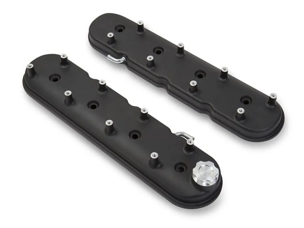 Buy Online Holley Aluminum LS Valve Covers, Satin Black :: 2010-2015 Camaro V8 & 2006-2013 Corvette