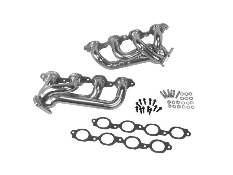 BBK 1 3/4" Shorty Headers, Silver Ceramic :: 2014-2018 Silverado & GMC Sierra 1500 5.3L & 6.2L Free Returns