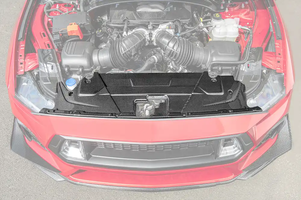 Low Price S650 Mustang Engine Panel Trim Radiator Cover, Carbon Fiber :: 2024-2026 Ford Mustang