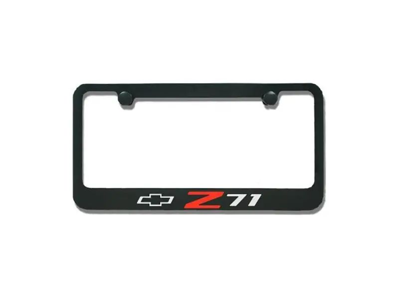 Special Offer Elite "Z71" and Bowtie Logo License Plate Frame, Black :: 2014-2025 Silverado