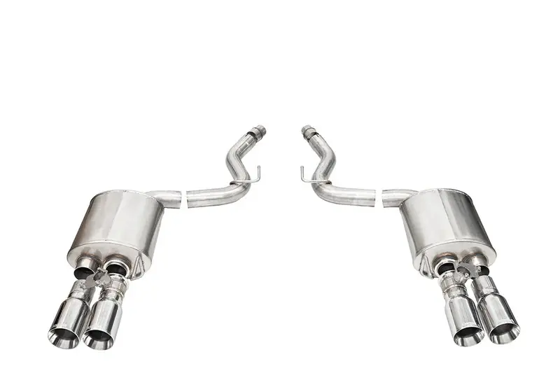 Corsa 3" Sport Axle-Back Exhaust w/ 4" Quad Polished Straight Cut Tips :: 2024-2026 Ford Mustang GT w/ Active Exhaust Discount