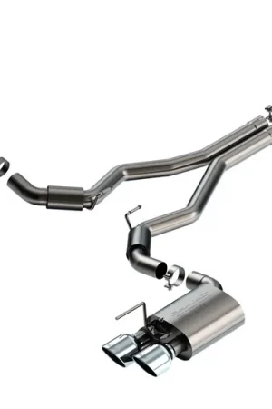 Borla 3" S-Type Cat-Back Exhaust System w/ 5" Quad Polished Tips :: 2024-2026 Ford Mustang Dark Horse w/ Active Exhaust While Supplies Last