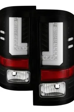 Sale Spyder Light Bar LED Tail Lights w/ Black Reflectors, Clear Lens and Black Housing :: 2016-2018 GMC Sierra 1500, 2016-2019 GMC Sierra 2500HD/3500HD