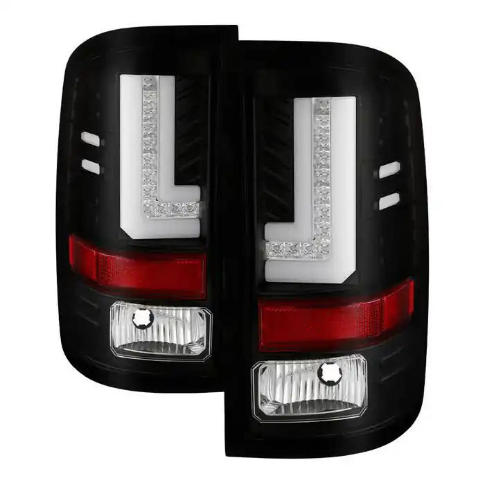 Sale Spyder Light Bar LED Tail Lights w/ Black Reflectors, Clear Lens and Black Housing :: 2016-2018 GMC Sierra 1500, 2016-2019 GMC Sierra 2500HD/3500HD