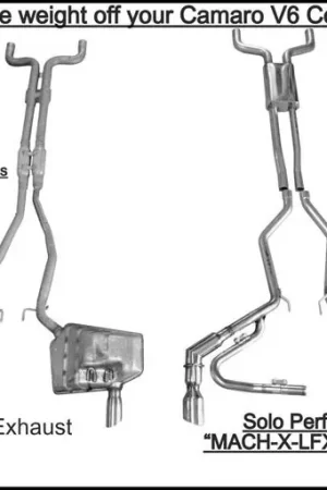 Solo-Performance Mach-X-LFX Cat-Back Exhaust w/J-Pipes :: 2012-2015 Camaro V6 Direct From Factory