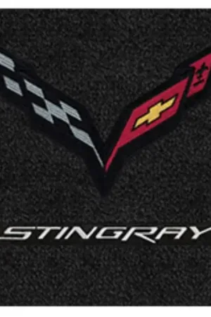 Lloyd 2pc Ultimat Floor Mats, Black w/ Black C7 Corvette Flag & "Stingray" Logo :: 2014-2019 C7 Corvette Popular