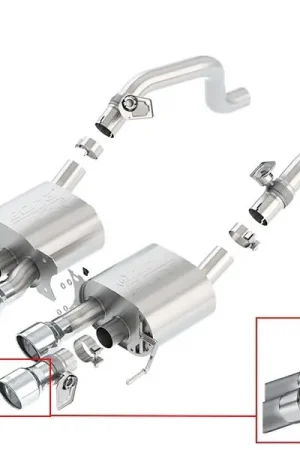 High Quality Borla ATAK 2.75" Axle-Back Exhaust System w/ 4.25" Quad Polished Tips :: 2014-2019 C7 Corvette, Grand Sport Automatic w/ AFM & NPP Valves