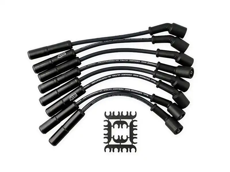 Time-Limited ACCEL Extreme 9000 Ceramic Boot Spark Plug Wire Set, Straight Boot, Black :: 2014-2021 Silverado 1500 5.3L & 6.2L