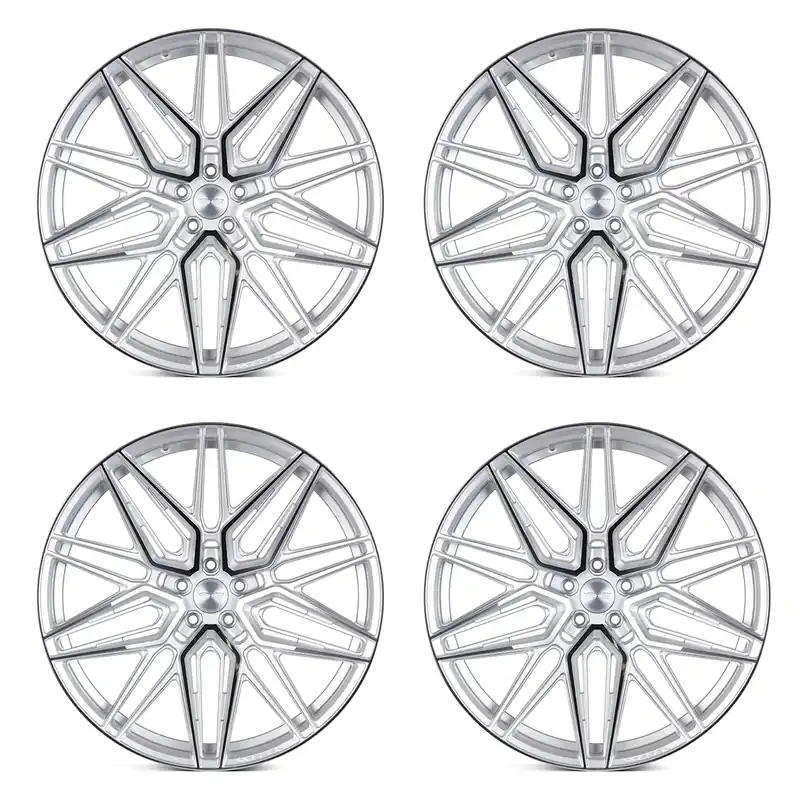Vossen HF-7 Hybrid Forged Wheel Set, Silver Polished, 20x9 +35/20x11 +40 :: 2020-2026 Corvette Markdown