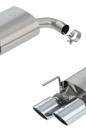 Place Order Borla 2.5" S-Type Axle-Back Exhaust System w/ 4" Quad Polished Tips :: 2018-2023 Ford Mustang GT w/ Active Exhaust