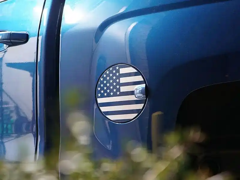Fresh Stock Phastek American Flag Fuel Door Overlay :: 2014-2018 Silverado 1500
