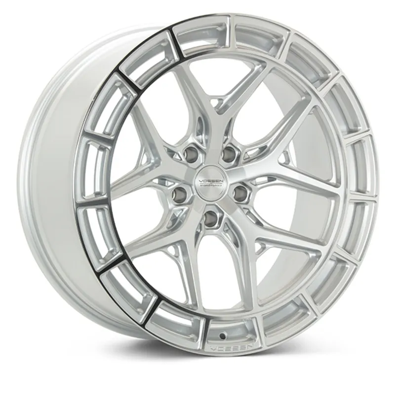 Fresh Stock Vossen HFX-1 Hybrid Forged Front Wheel, Silver Polished, Flat Face, 20x9 +35 :: 2020-2026 Corvette