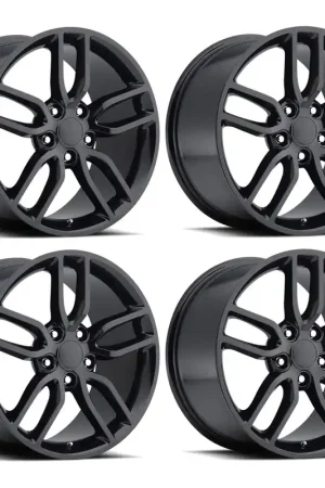 FR 26 Z51 Replica Wheel Set, Gloss Black, 19x8.5 & 20x10 :: 2005-2019 Corvette Stingray Free Returns