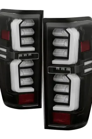 Spyder LED Tail Lights, Clear Lens and Black Housing :: 2019-2021 GMC Sierra 1500 w/ Factory Halogen Bulbs Viral