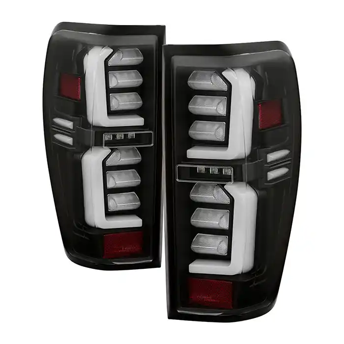 Spyder LED Tail Lights, Clear Lens and Black Housing :: 2019-2021 GMC Sierra 1500 w/ Factory Halogen Bulbs Viral