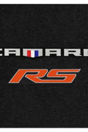 Handmade Lloyd Ultimat Trunk Mat, Black Mat w/ Orange Camaro RS Logo :: 2016-2024 Camaro Coupe