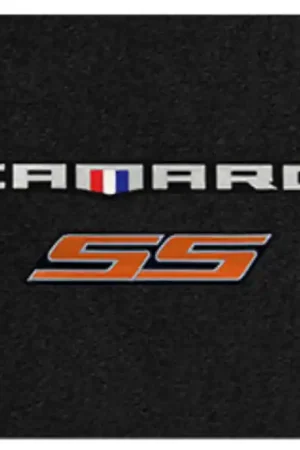 No Minimum Order Lloyd 4pc Front Ultimat Floor Mats, Black Mats w/ Orange Camaro SS Logo :: 2016-2024 Camaro
