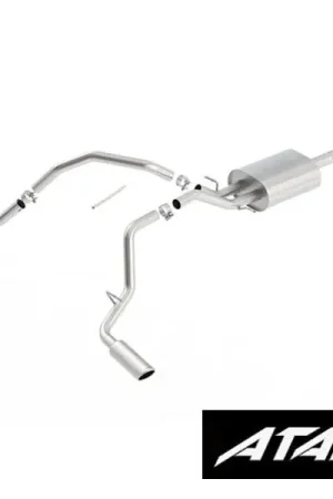 Next Day Delivery Borla 2.75" ATAK Cat-Back Single Exhaust w/ Dual Rear Exit, 4" Polished Tips :: 2014-2018 Silverado & GMC Sierra 1500 5.3L Regular Cab Standard Bed