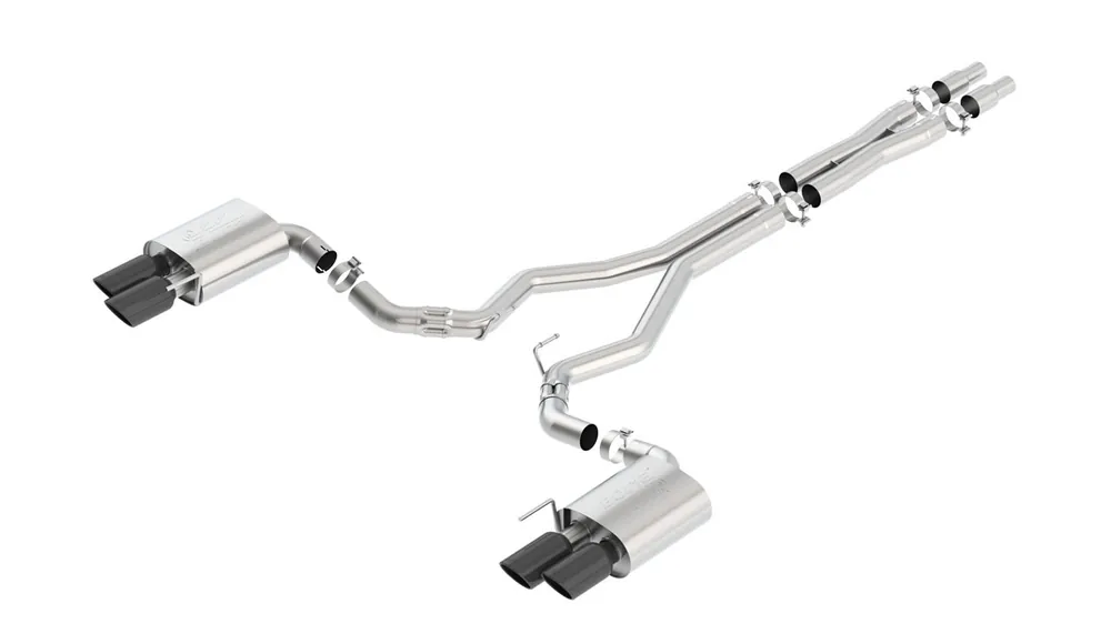 Trending Borla 3" ATAK Cat-Back Exhaust System w/ 4" Quad Black Chrome Tips :: 2018-2023 Ford Mustang GT w/ Non-Active Exhaust