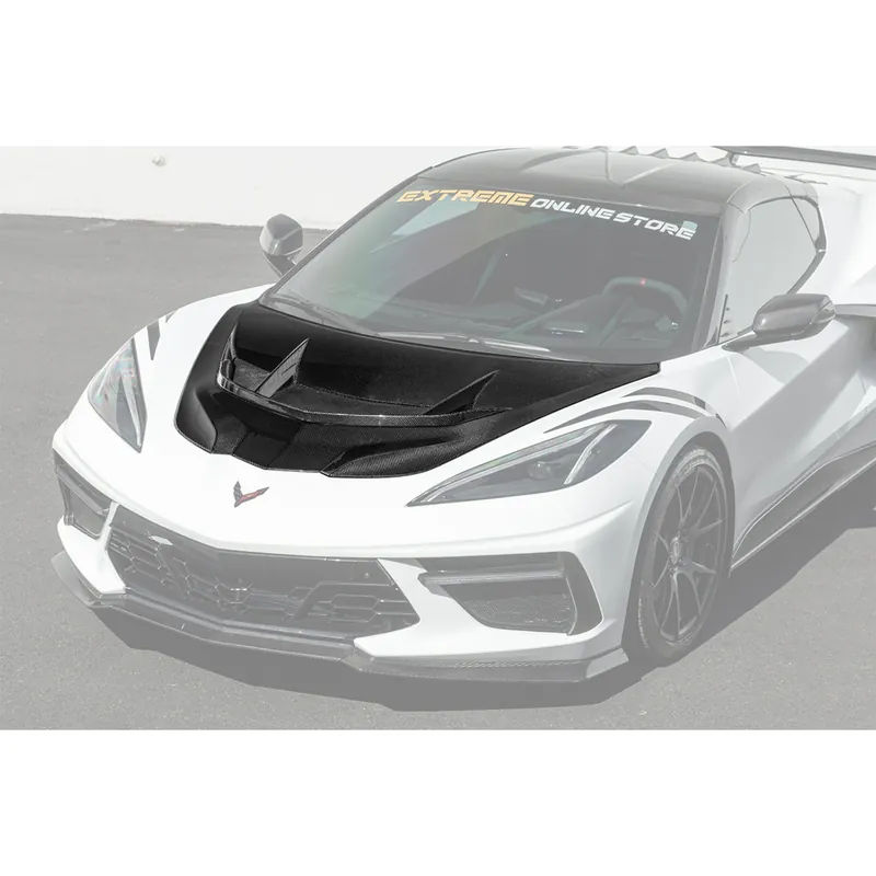 Limited Offer C8 Corvette ZR1-Style Double Sided Vented Hood, Carbon Fiber :: 2020-2026 Corvette