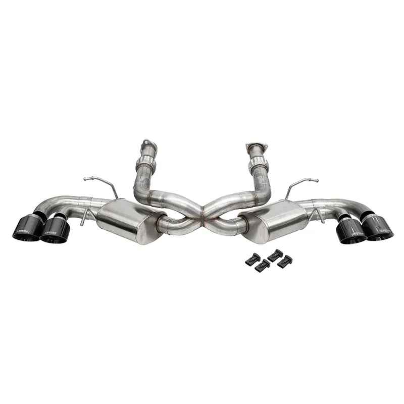 Deal Corsa 3.0" Valve Delete Cat-Back Exhaust, Quad 4.5" Black PVD Tips :: 2020-2026 C8 Corvette & E-Ray