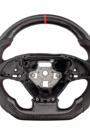 Today Only C7 Corvette Carbon Fiber Steering Wheel w/o Button Cover, Perforated Leather Grips :: 2014-2019 C7 Corvette