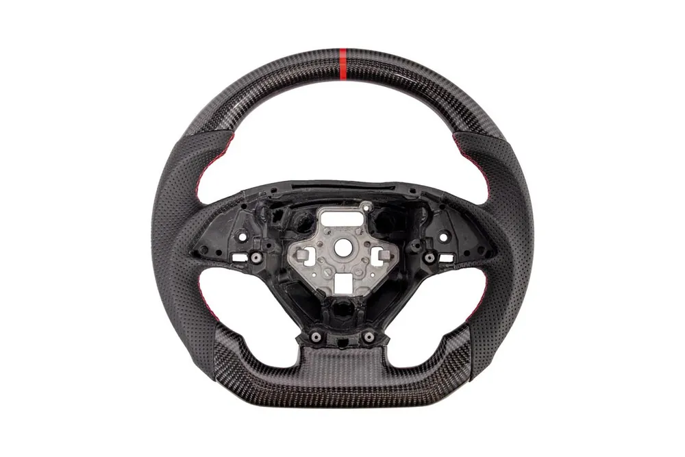 Today Only C7 Corvette Carbon Fiber Steering Wheel w/o Button Cover, Perforated Leather Grips :: 2014-2019 C7 Corvette