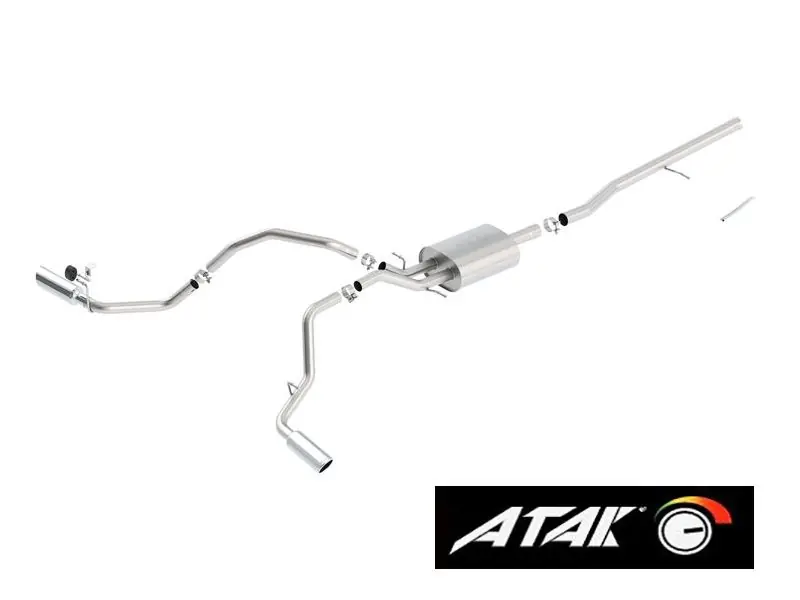 Borla 2.75" ATAK Cat-Back Single Exhaust w/ Dual Side Exit, 4" Polished Tips :: 2014-2018 Silverado & GMC Sierra 1500 5.3L Extended Cab Standard Bed, Crew Cab Short Bed Big Sale
