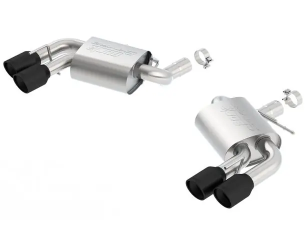 Viral Borla 2.5" S-Type Axle-Back Exhaust System w/ 4" Quad Black Tips :: 2016-2024 Camaro SS & ZL1